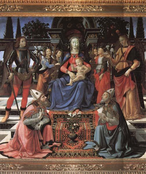 Domenicho Ghirlandaio Thronende Madonna mit den Erzengeln Michael und Raffael sowie den Bischofen Zenobius and justus china oil painting image